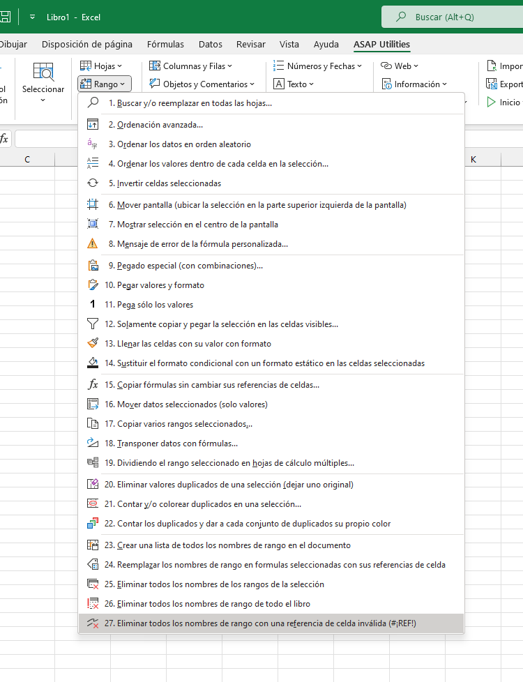 Rango  ›  27 Eliminar todos los nombres de rango con una referencia de celda inválida (#¡REF!)