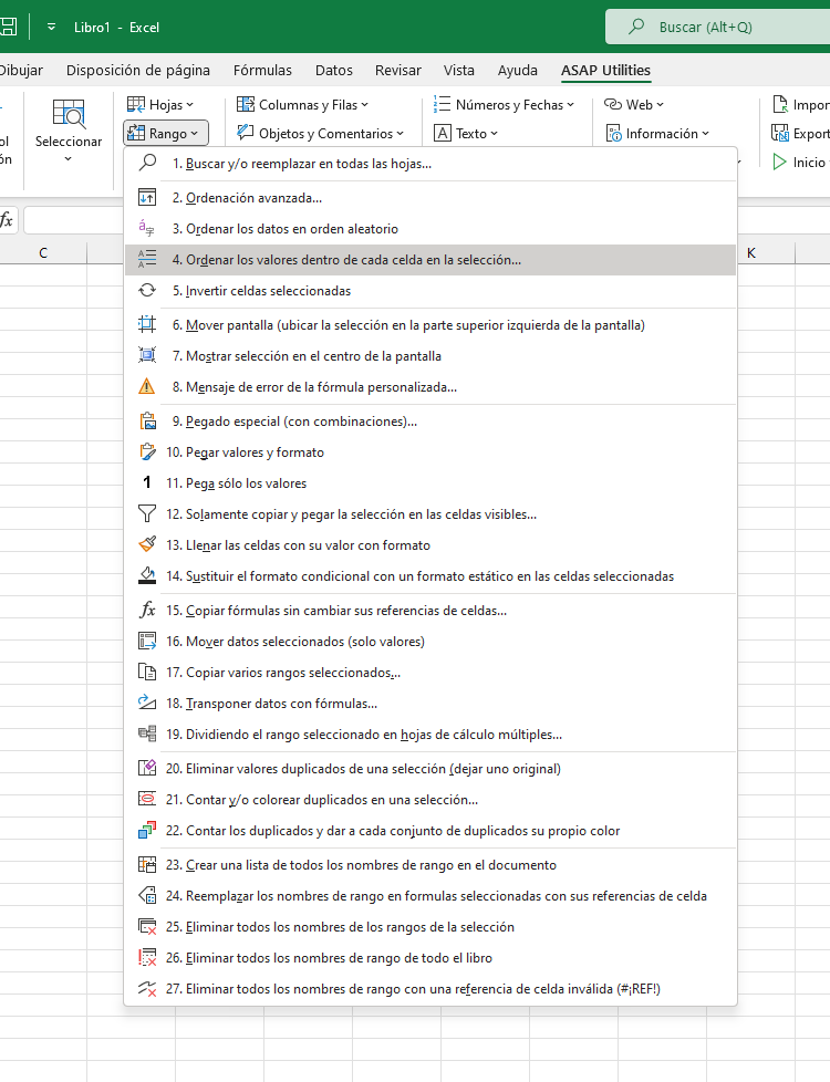 Rango  ›  4 Ordenar los valores dentro de cada celda en la selección...