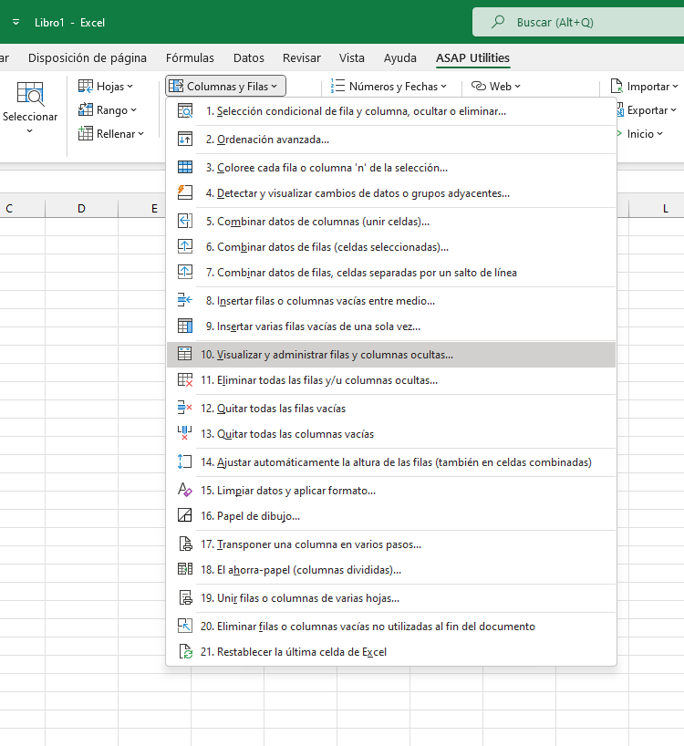 Columnas y Filas  ›  10 Visualizar y administrar filas y columnas ocultas...