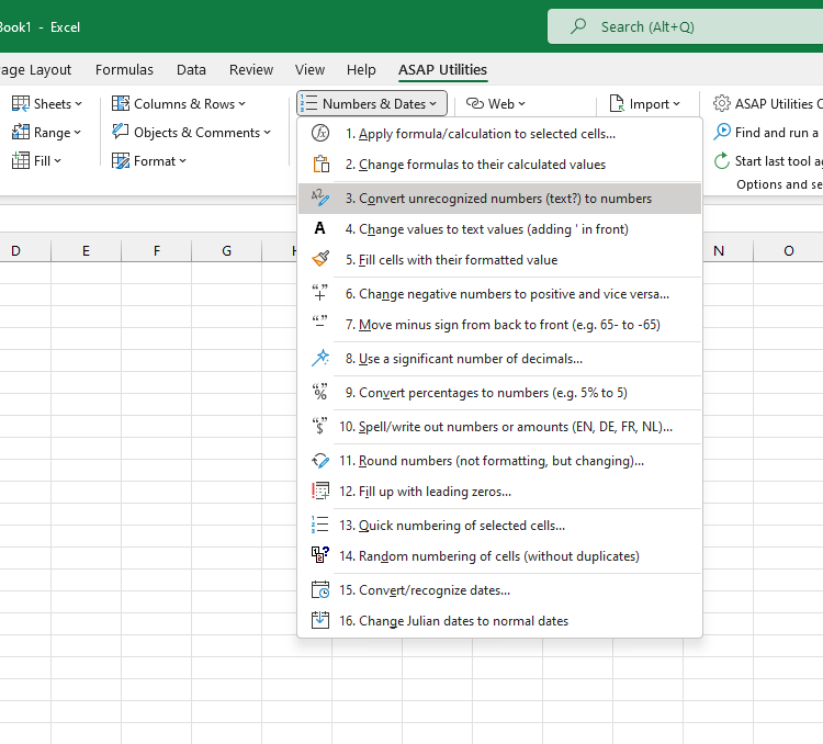 Numbers & Dates  ›  3 Convert unrecognized numbers (text?) to numbers