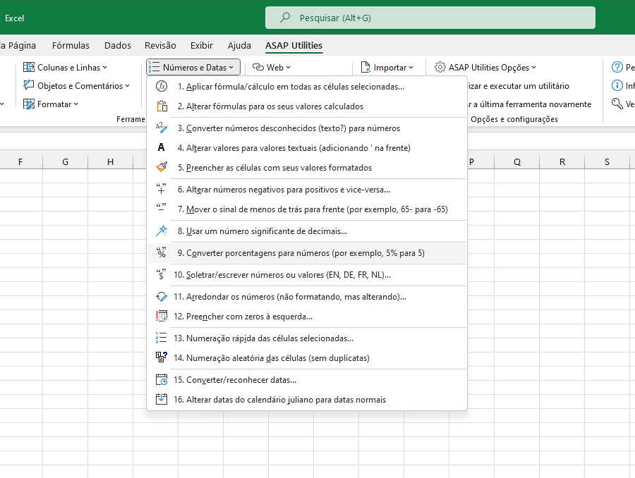 Números e Datas  ›  9 Converter porcentagens para números (por exemplo, 5% para 5)