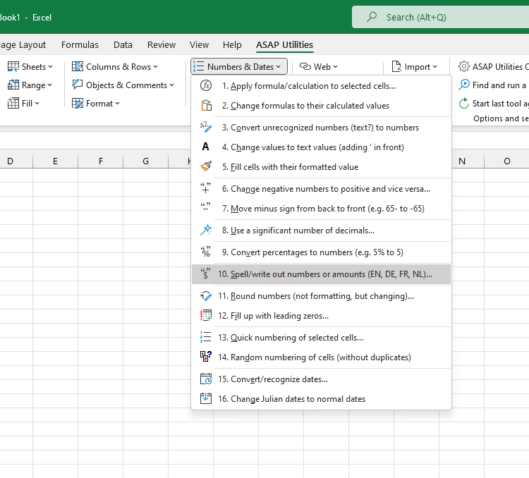 Numbers & Dates  ›  10 Spell/write out numbers or amounts (EN, DE, FR, NL)...