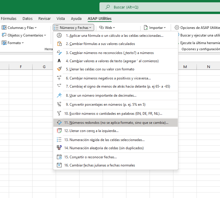 Números y Fechas  ›  11 Números redondos (no se aplica formato, sino que se cambia)...