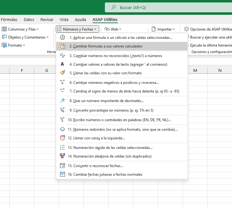 Números y Fechas  ›  2 Cambiar fórmulas a sus valores calculados