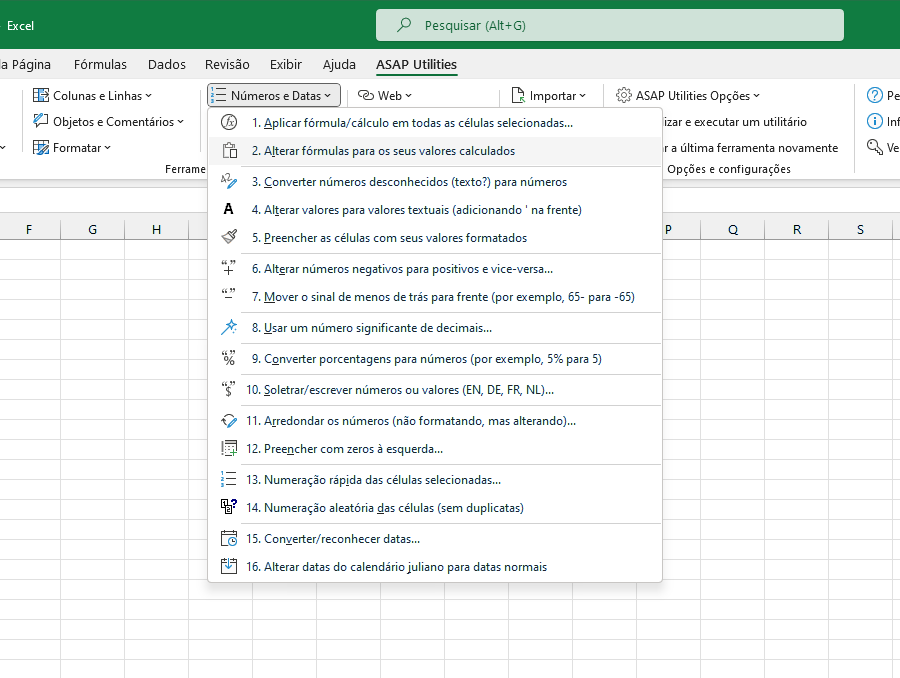 Números e Datas  ›  2 Alterar fórmulas para os seus valores calculados