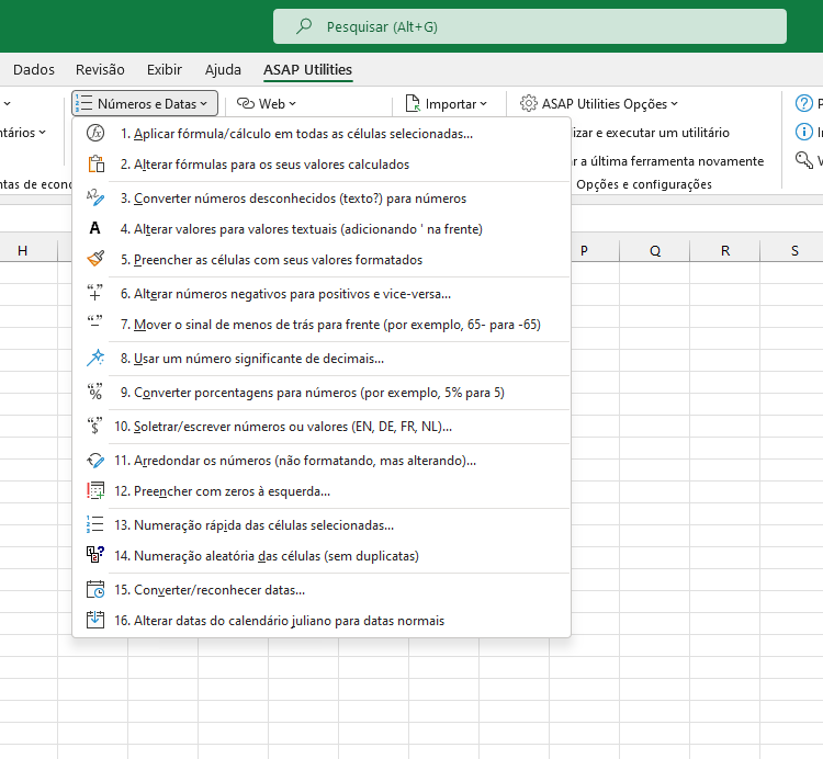 Números e Datas