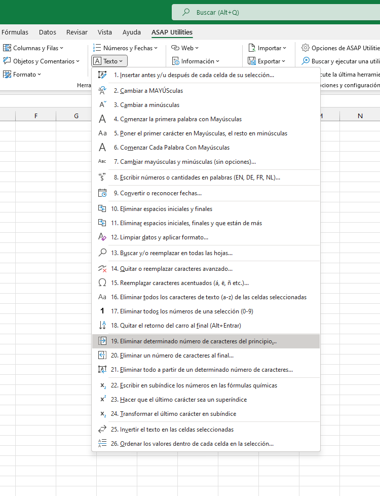 Texto  ›  19 Eliminar determinado número de caracteres del principio...