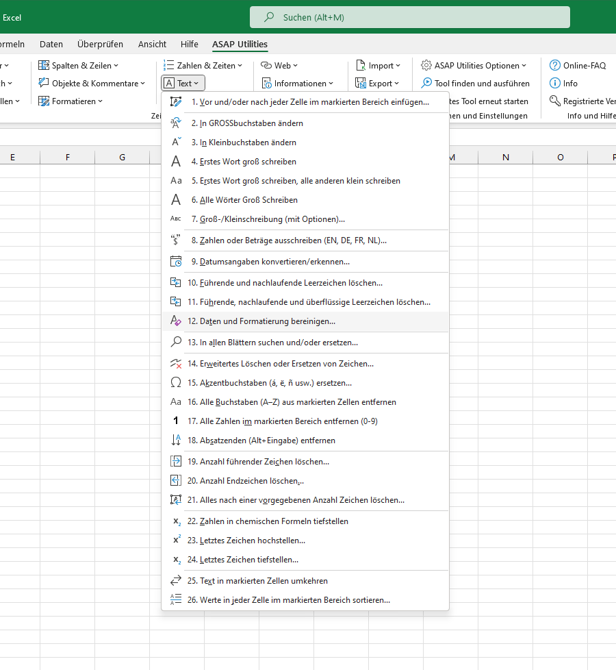 Text  ›  12 Daten und Formatierung bereinigen...