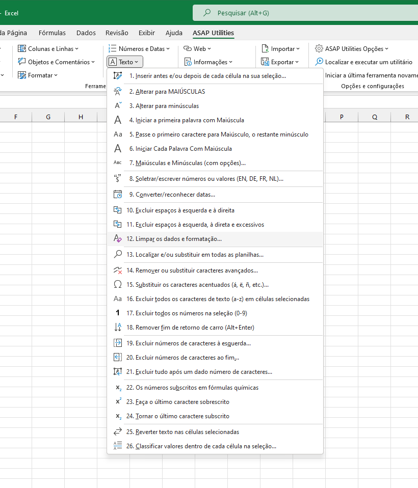 Texto  ›  12 Limpar os dados e formatação...