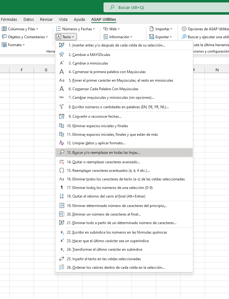 Texto  ›  13 Buscar y/o reemplazar en todas las hojas...