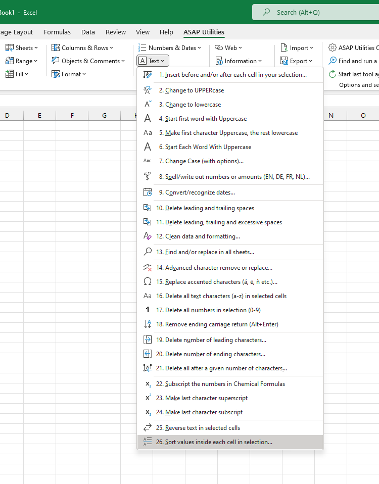 Text  ›  26 Sort values inside each cell in selection...