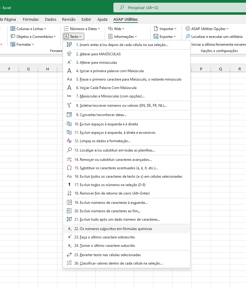 Texto  ›  22 Os números subscritos em fórmulas químicas