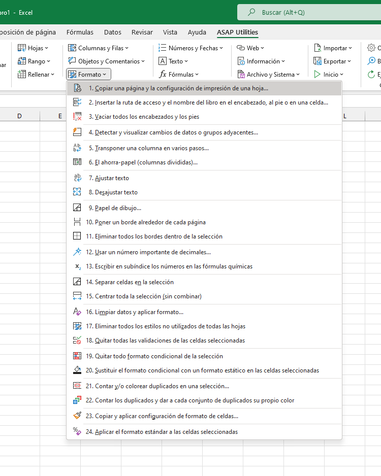 Formato  ›  1 Copiar una página y la configuración de impresión de una hoja...