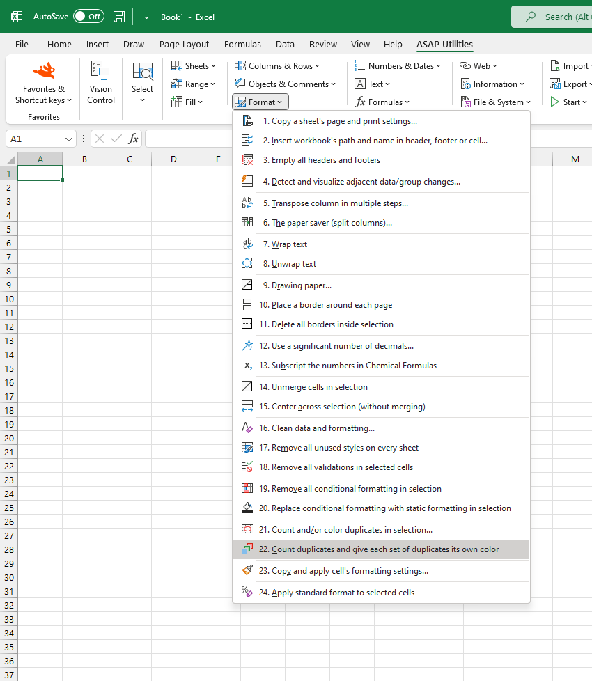 Format  ›  22 Count duplicates and give each set of duplicates its own color