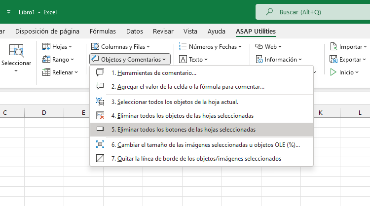 Objetos y Comentarios  ›  5 Eliminar todos los botones de las hojas seleccionadas