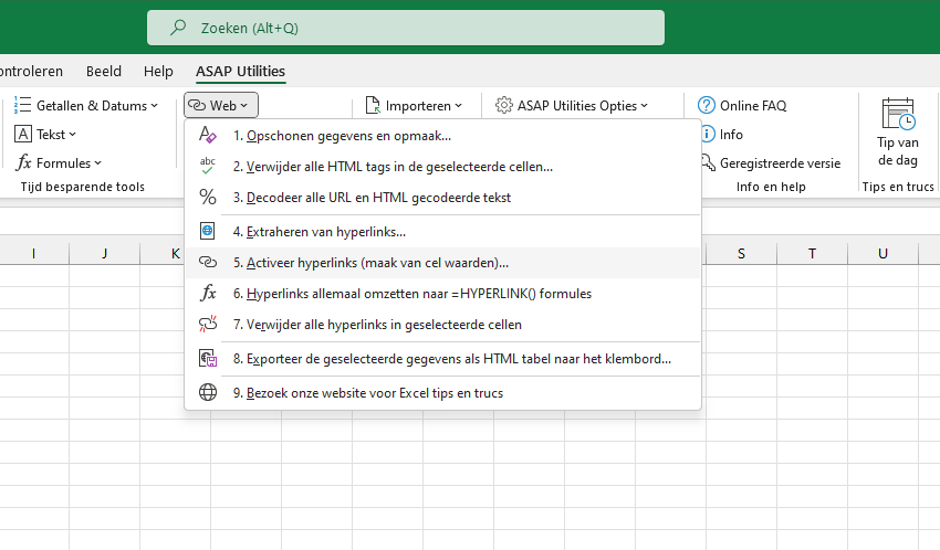 Web  ›  5 Activeer hyperlinks (maak van cel waarden)...