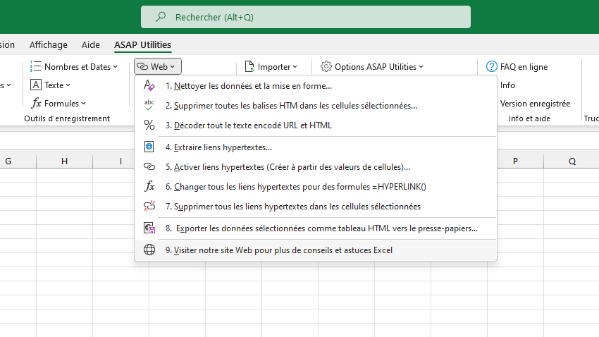 Web  ›  9 Visiter notre site Web pour plus de conseils et astuces Excel