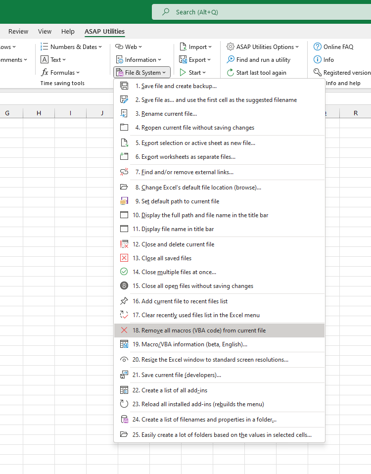 File & System  ›  18 Remove all macros (VBA code) from current file