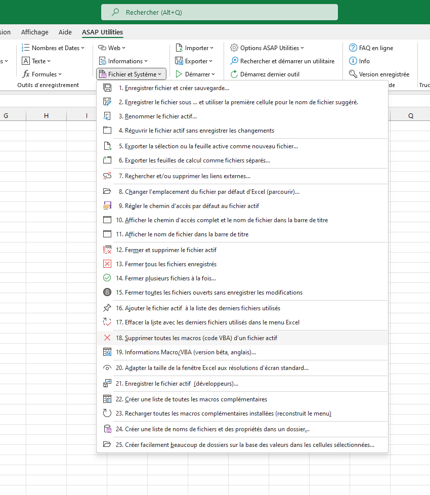 Fichier et Système  ›  18 Supprimer toutes les macros (code VBA) d'un fichier actif