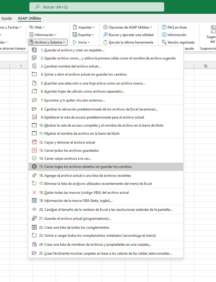 Archivo y Sistema  ›  15 Cerrar todos los archivos abiertos sin guardar los cambios