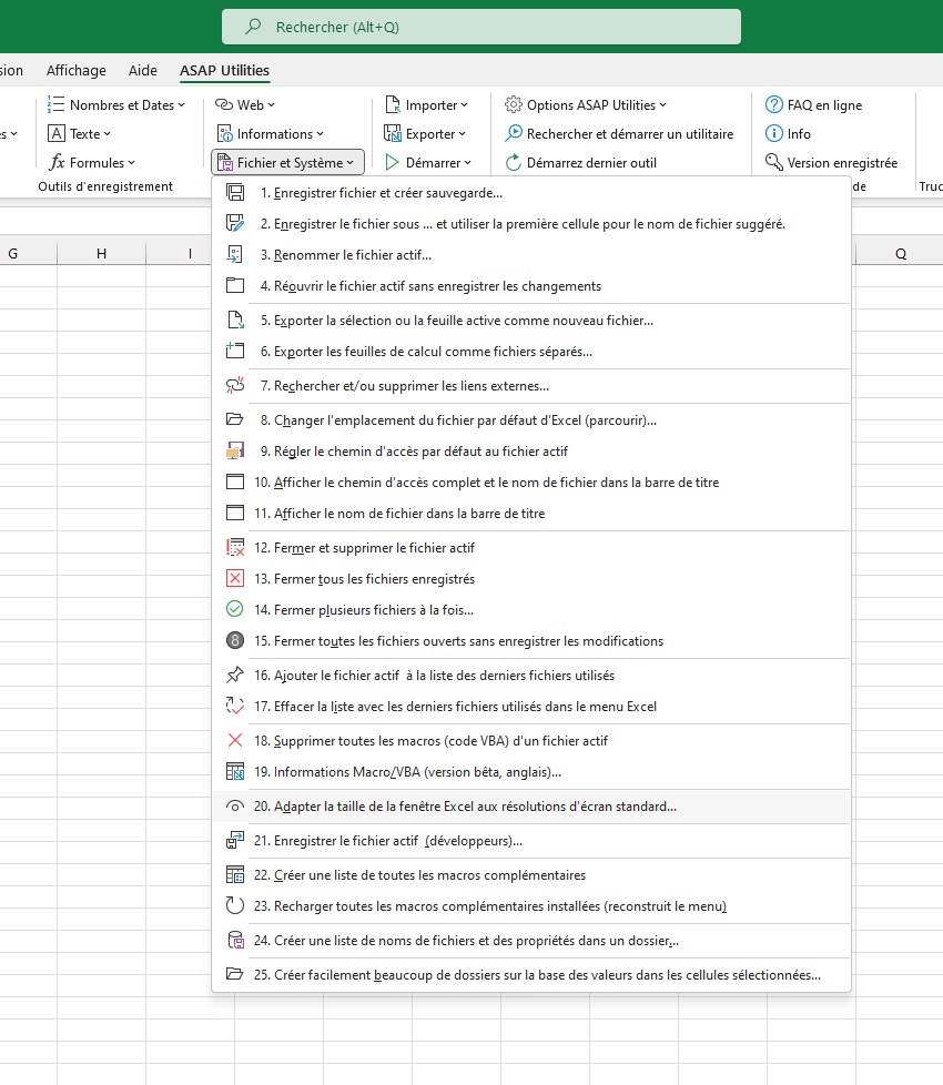 Fichier et Système  ›  20 Adapter la taille de la fenêtre Excel aux résolutions d'écran standard...