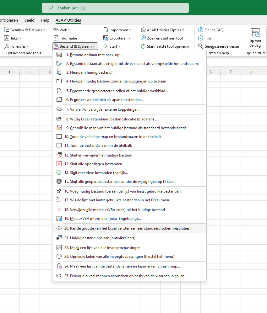 Bestand & Systeem  ›  20 Pas de grootte van het Excel venster aan aan standaard schermresoluties...