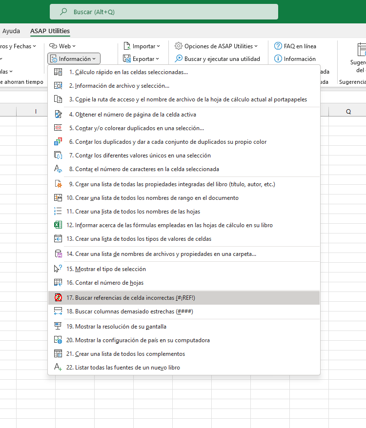 Información  ›  17 Buscar referencias de celda incorrectas (#¡REF!)