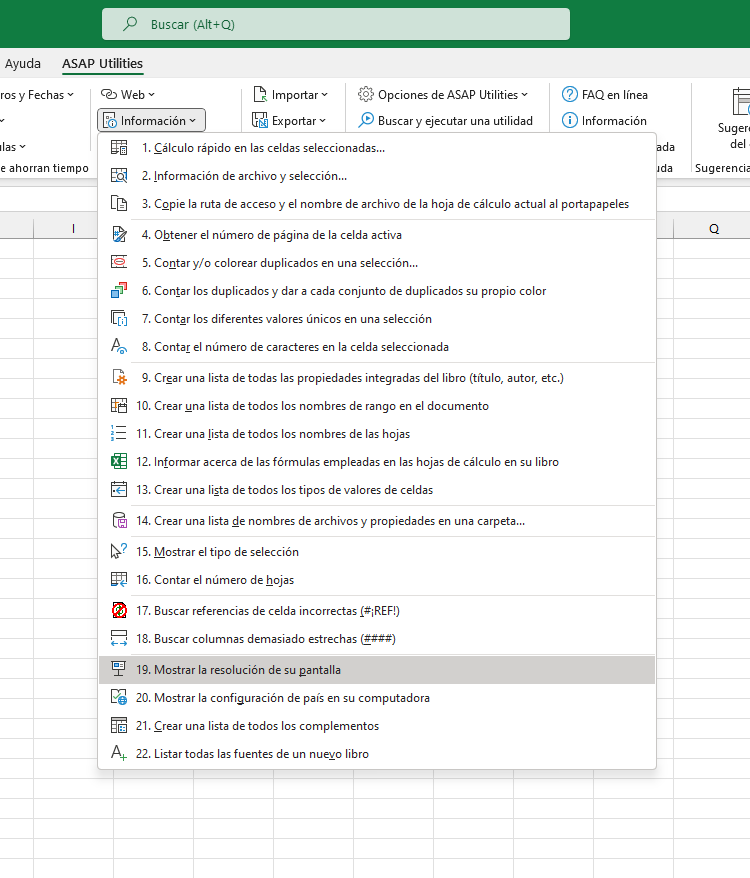 Información  ›  19 Mostrar la resolución de su pantalla