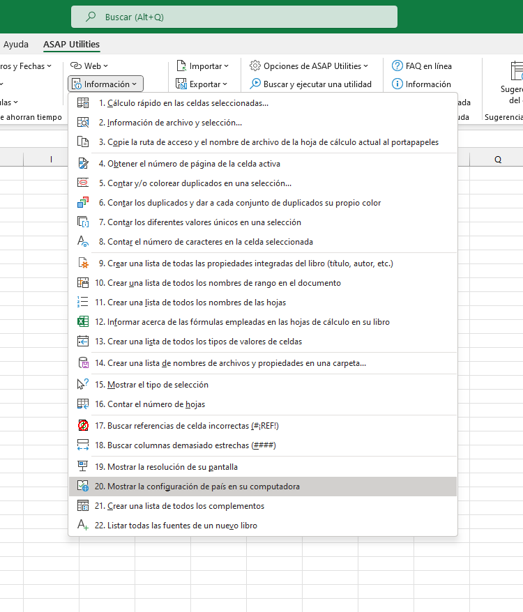 Información  ›  20 Mostrar la configuración de país en su computadora