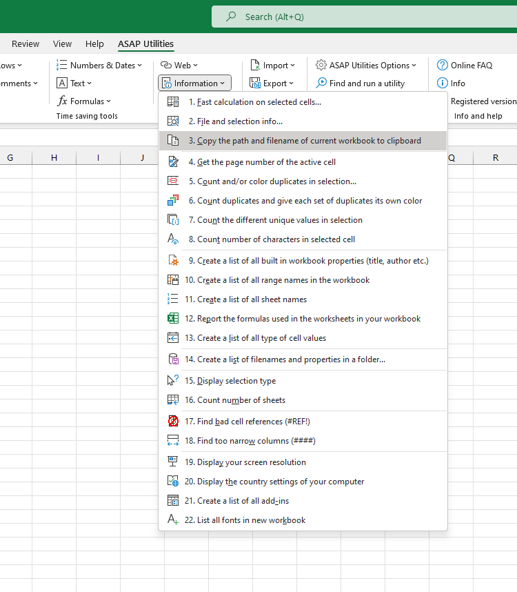 Information  ›  3 Copy the path and filename of current workbook to clipboard