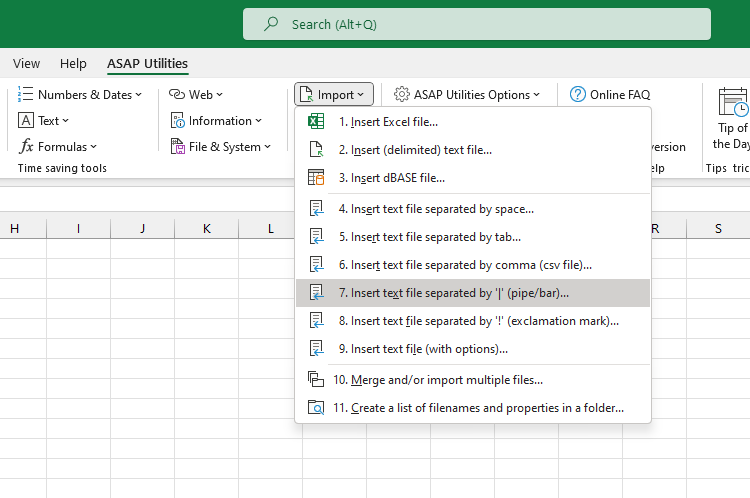 Import  ›  7 Insert text file separated by 