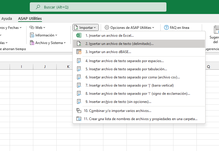 Importar  ›  2 Insertar un archivo de texto (delimitado)...