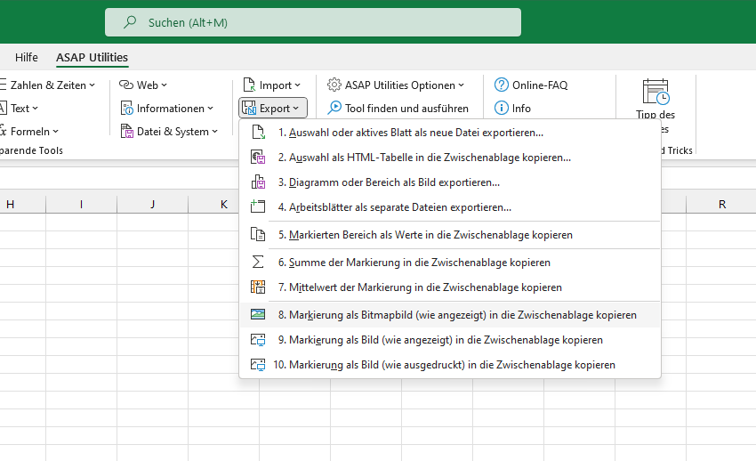 Export  ›  8 Markierung als Bitmapbild (wie angezeigt) in die Zwischenablage kopieren