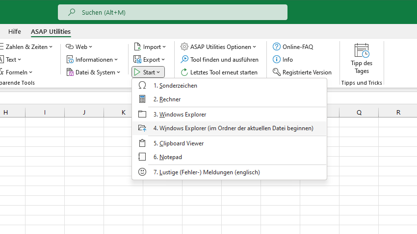 Start  ›  4 Windows Explorer (im Ordner der aktuellen Datei beginnen)