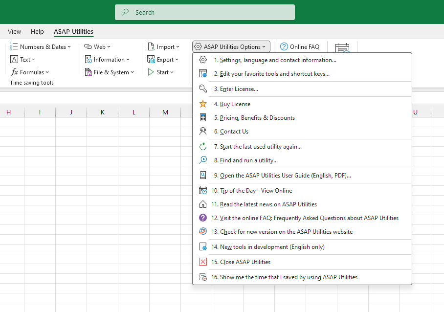 ASAP Utilities Options