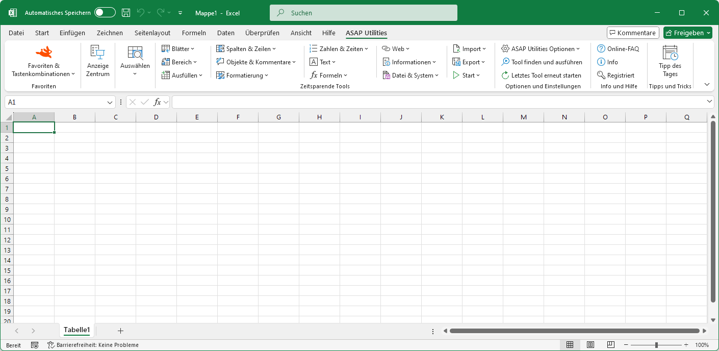 ASAP Utilities for Excel - Available in 10 languages: English, Deutsch ...