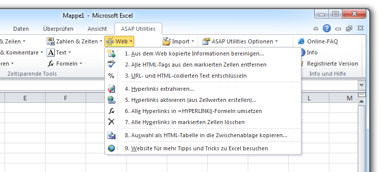 ASAP Utilities » Web Web