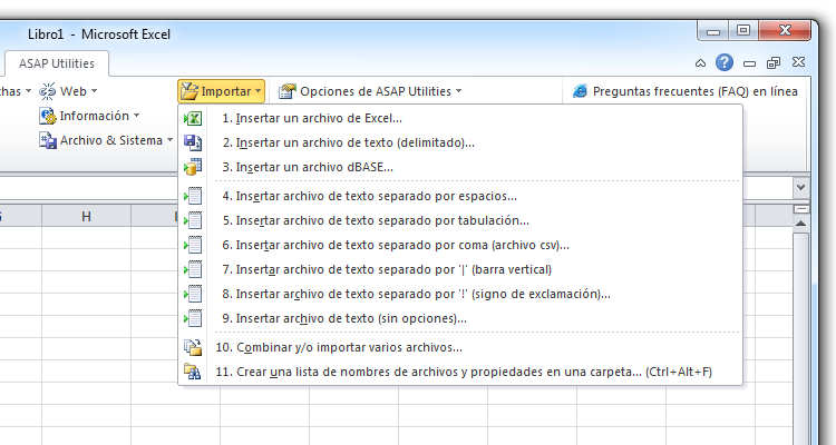 ASAP Utilities › Importar Importar