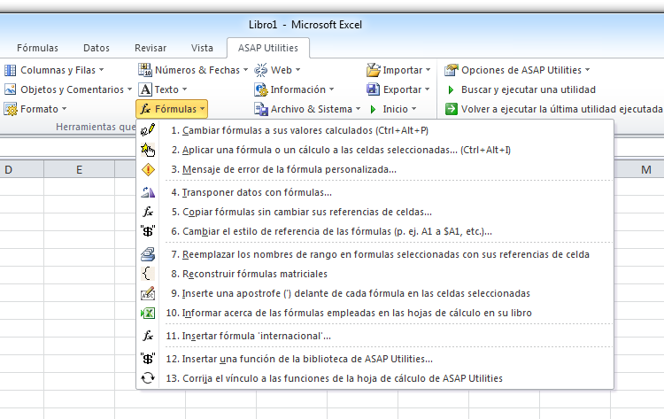 ASAP Utilities › Fórmulas Fórmulas