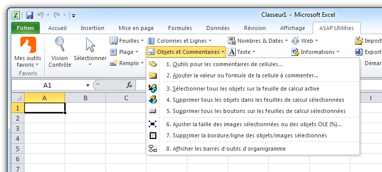 ASAP Utilities » Objets et Commentaires Objets et Commentaires