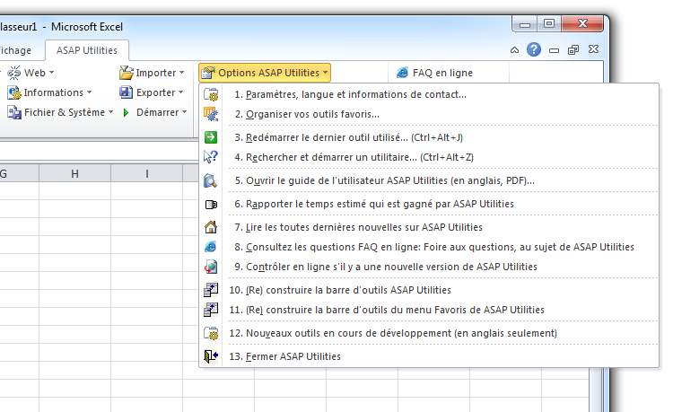 ASAP Utilities » Options ASAP Utilities Options ASAP Utilities