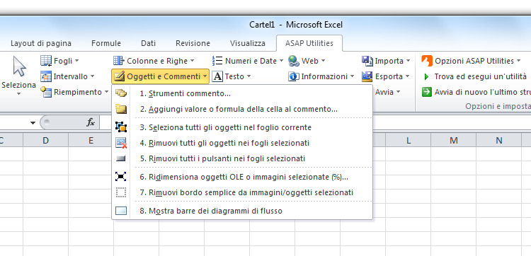 ASAP Utilities » Oggetti e Commenti Oggetti e Commenti