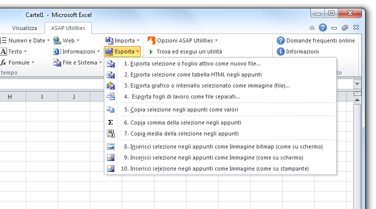 ASAP Utilities » Esporta Esporta
