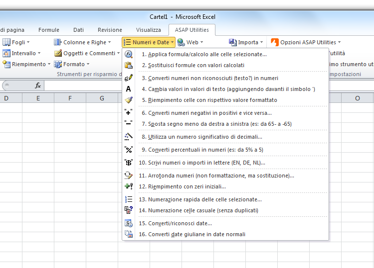 ASAP Utilities » Numeri e Date Numeri e Date