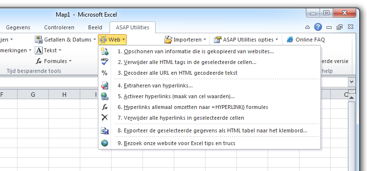 ASAP Utilities » Web Web