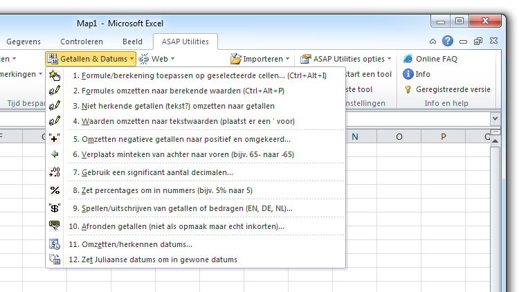 ASAP Utilities » Getallen & Datums Getallen & Datums