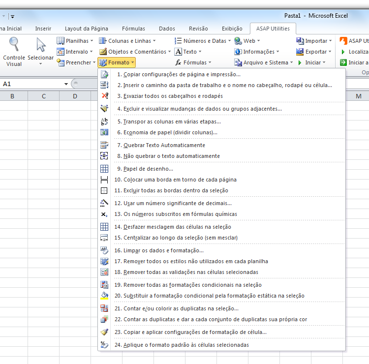 ASAP Utilities › Formatar Formatar