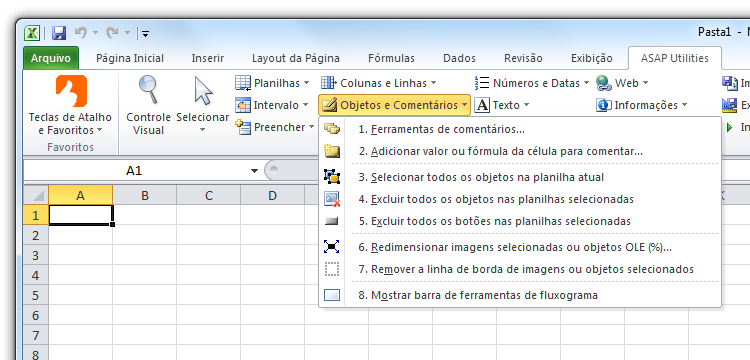 ASAP Utilities » Objetos e Comentários Objetos e Comentários