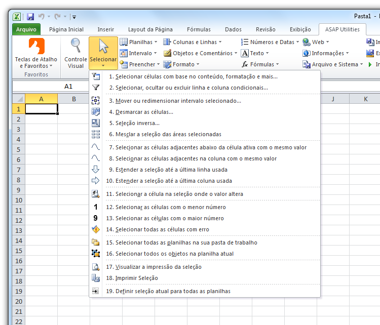 ASAP Utilities › Selecionar Selecionar