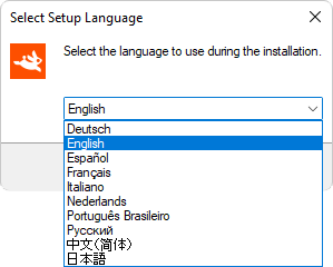 Select the language to use during the installation